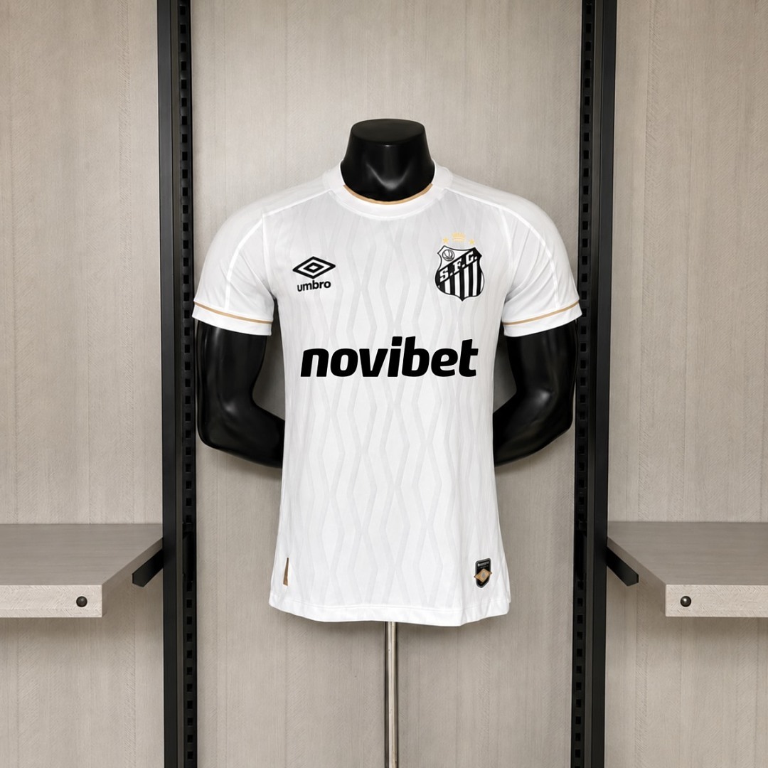 Santos 26/27 Home Football Shirt White Design Detail