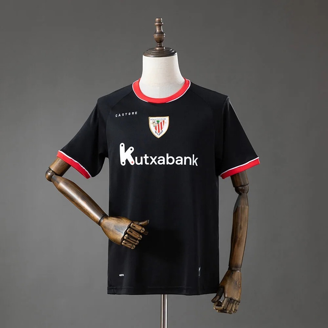 Athletic Bilbao 2026/27 Away Soccer Jersey Black Front View