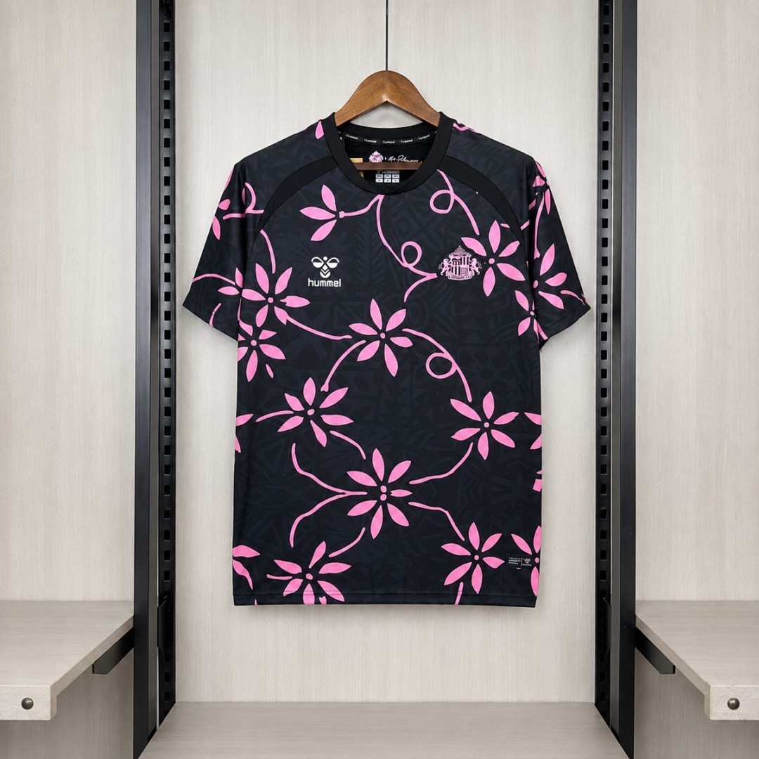 Men's Sunderland 2026/27 Black and Pink Training Jersey