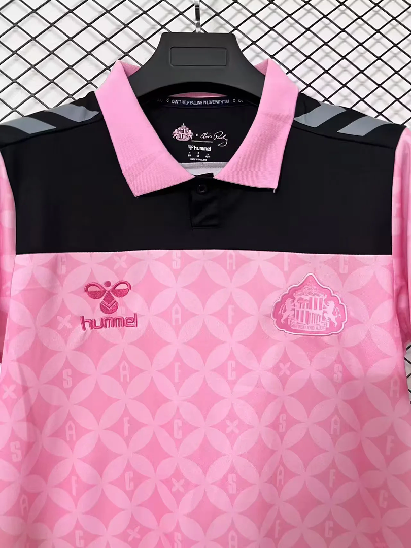 Sunderland 2026/27 Away Jersey Pink Black Details