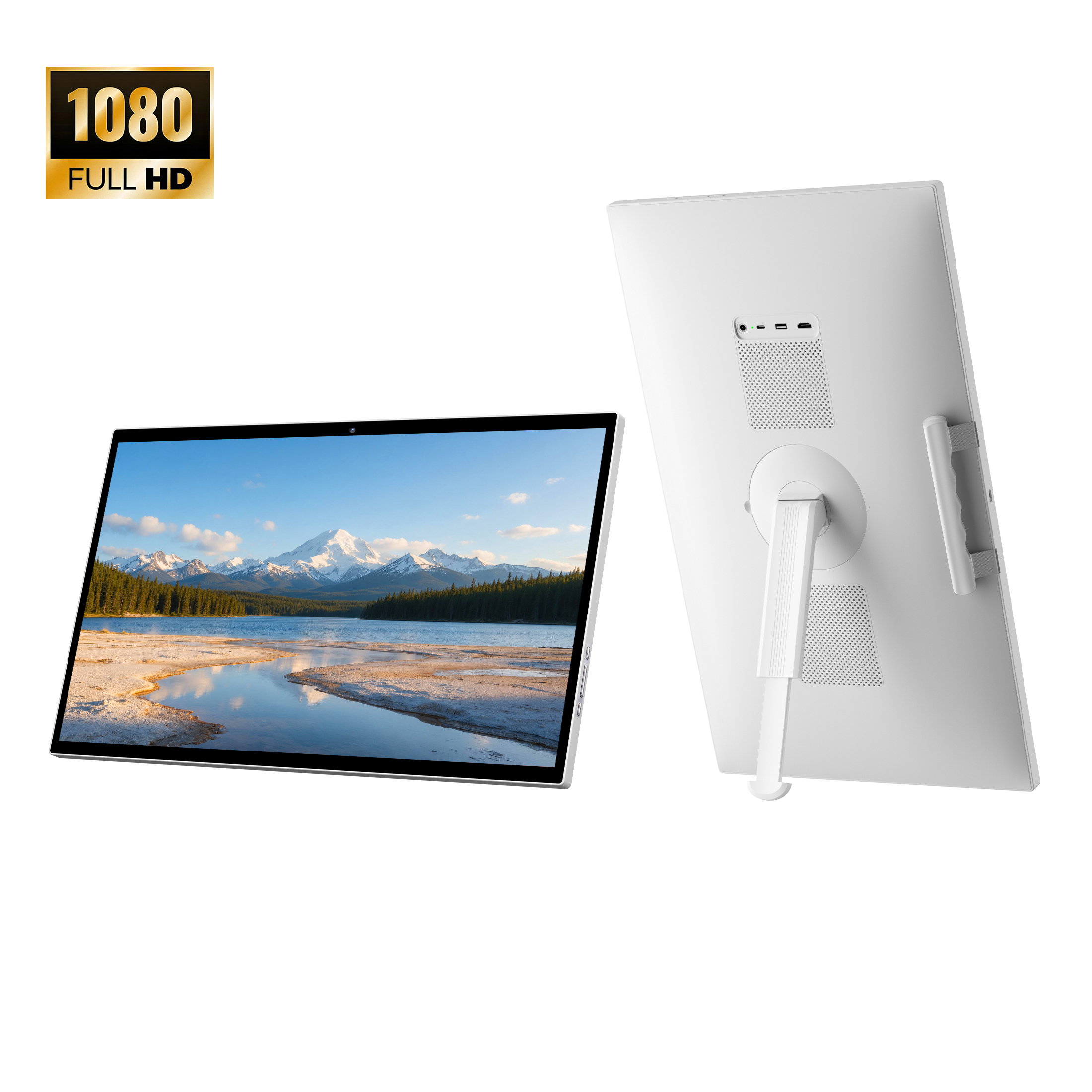 VLH 27" FHD Portable TV with Google EDLA-Certified Android 15, 6G RAM+128G Storage, 1080P Smart Handy TV with 13MP Camera and Large Battery, Touchscreen Monitor