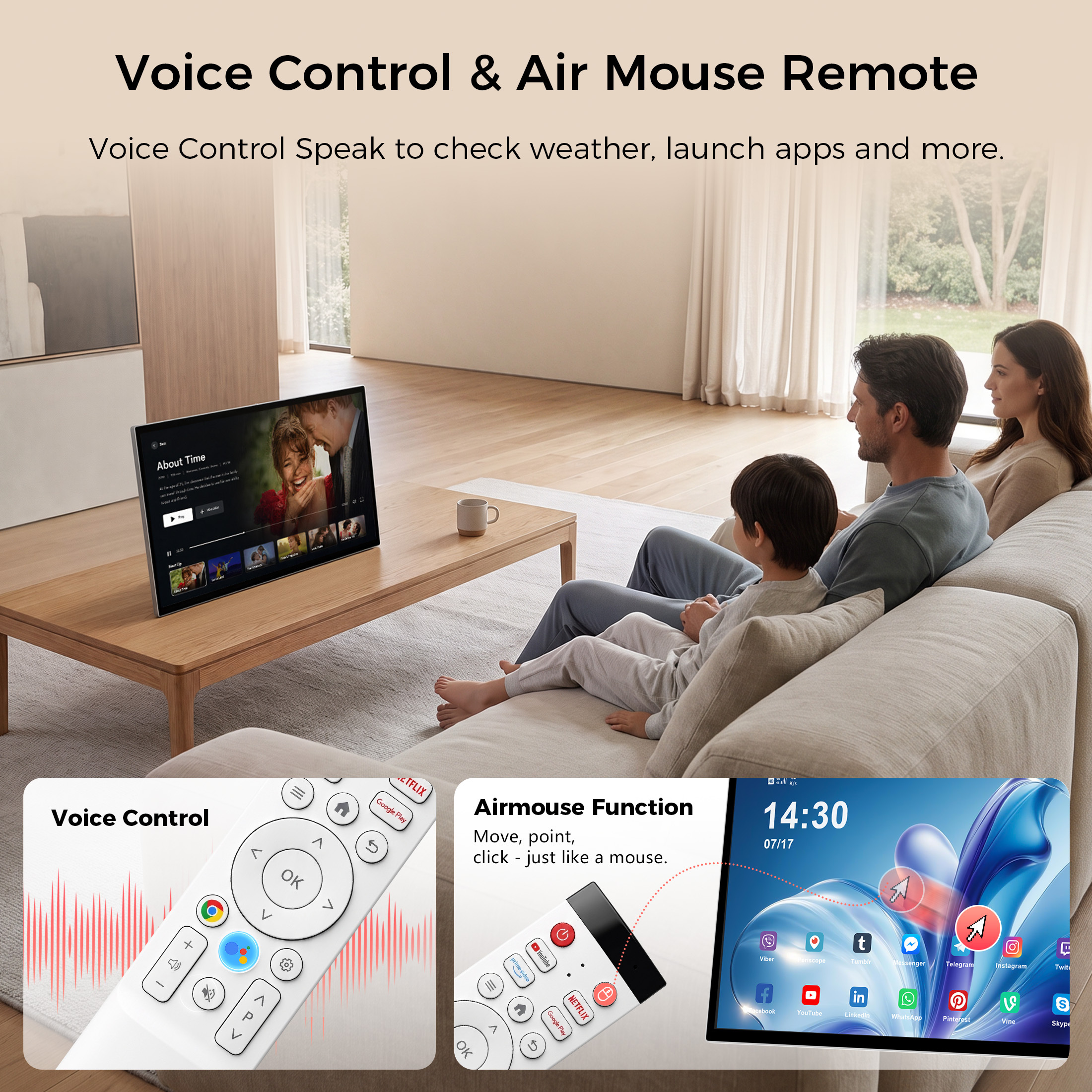 VLH 27" FHD Portable TV with Google EDLA-Certified Android 15, 6G RAM+128G Storage, 1080P Smart Handy TV with 13MP Camera and Large Battery, Touchscreen Monitor