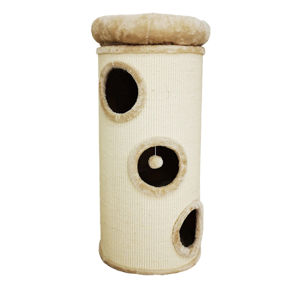 Relipet RL20T04C Cylindrical Cat Tree – Beige Comfort Edition for European Homes & Bulk Export