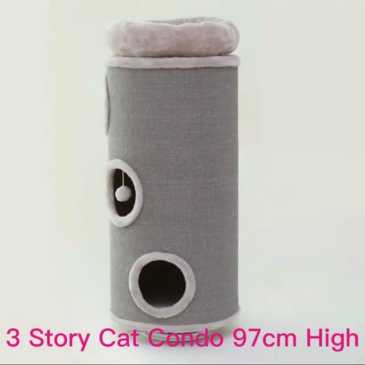 Relipet RL20T04 Cylindrical Cat Tree with Multi-Level Condo & Sisal Scratching Post