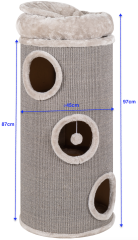 Relipet RL20T04 Cylindrical Cat Tree with Multi-Level Condo & Sisal Scratching Post