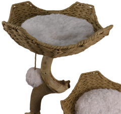 Relipet RL2521V2 Premium Faux Rabbit Fur & Solid Wood Cat Tree