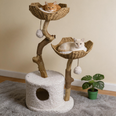 Relipet RL2521V2 Premium Faux Rabbit Fur & Solid Wood Cat Tree