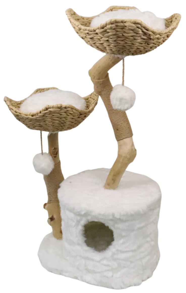 Relipet RL2521V3 Embossed Thick Faux Rabbit Fur Cat Tree – Ultimate Warmth & Style