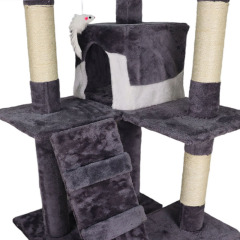 Relipet RL19050C Multi-Level Cat Tree Tower with 2 Collapsible Caves, Scratching Posts & Interactive Toys