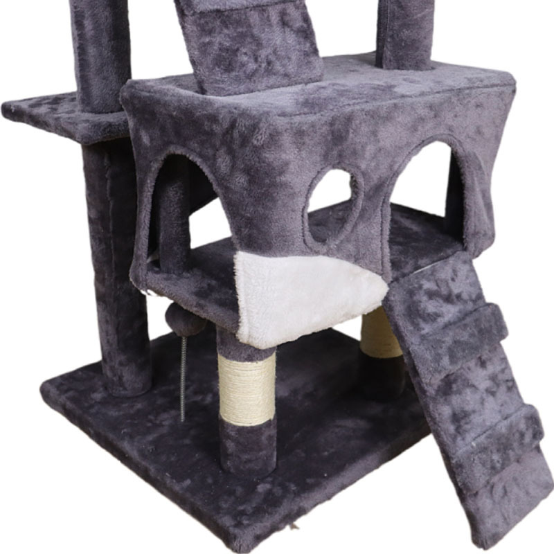 Relipet RL19050C Multi-Level Cat Tree Tower with 2 Collapsible Caves, Scratching Posts & Interactive Toys