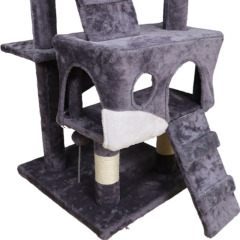 Relipet RL19050C Multi-Level Cat Tree Tower with 2 Collapsible Caves, Scratching Posts & Interactive Toys
