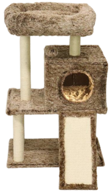 Relipet RL2281D CozyPaw 4-Level Soft Fleece Cat Tree with Large Bed, Foldable Cave & Ramp