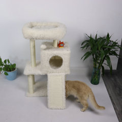 Relipet RL2281E Cozy Nest 4-Level Warm Long White Plush Cat Tree