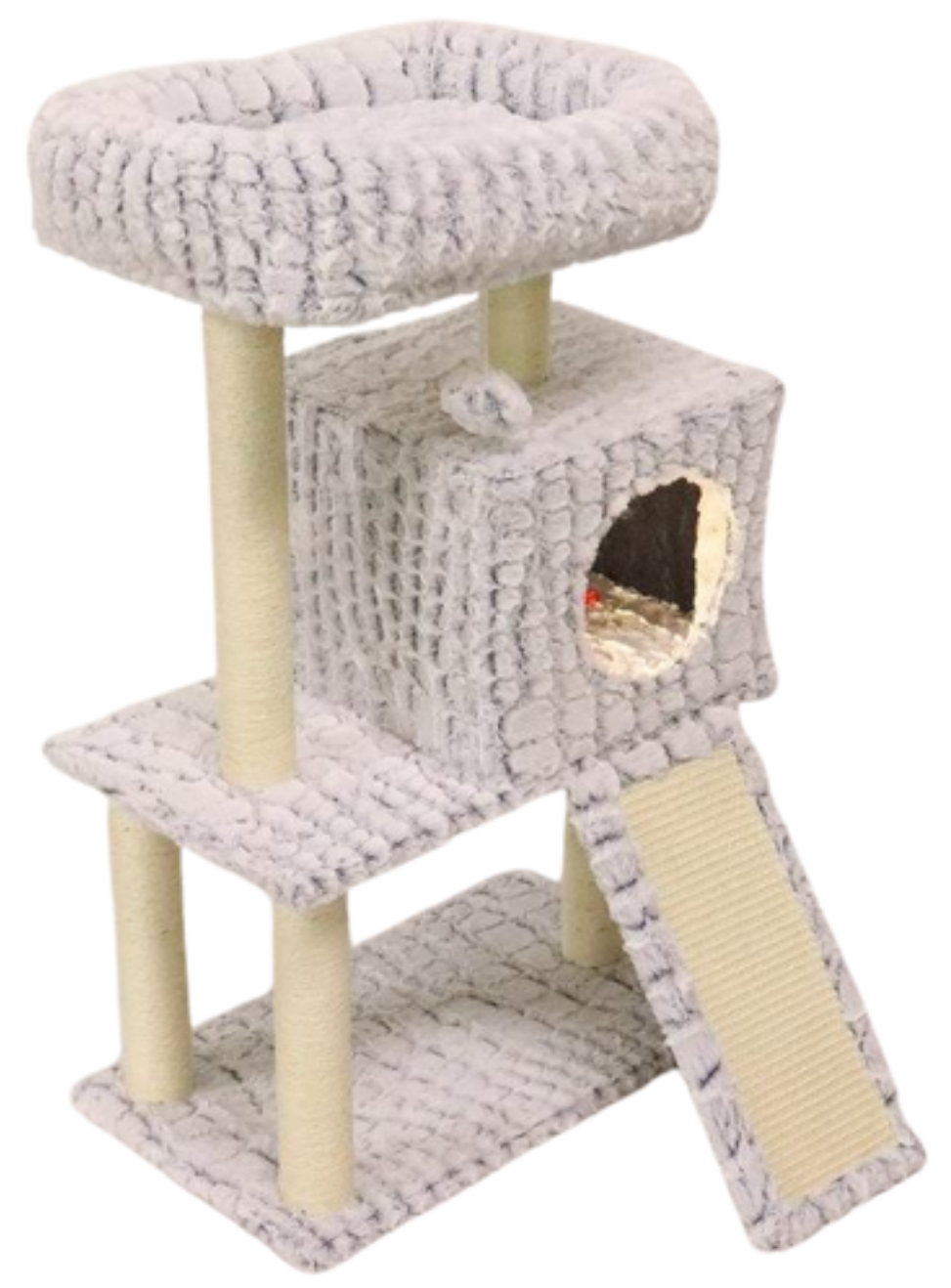 Relipet RL2281E 4-Level Cat Tree with Embossed PV Fleece & Foldable Cave