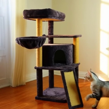 Relipet RL2252 Deluxe Multi-Level Cat Tree with Plush Condo, Hammock, and Scratching Posts