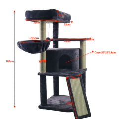 Relipet RL2252 Deluxe Multi-Level Cat Tree with Plush Condo, Hammock, and Scratching Posts