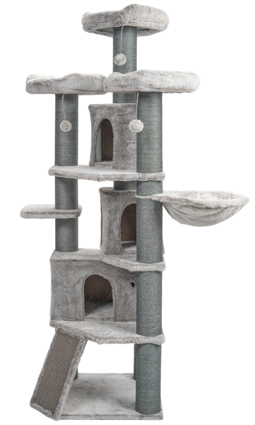 Relipet RL2285V3 Multi-Level Luxury Cat Tree Condo with Hammock & Sisal Scratching Posts – Classic Grey