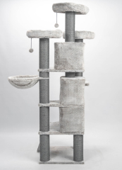 Relipet RL2285V3 Multi-Level Luxury Cat Tree Condo with Hammock & Sisal Scratching Posts – Classic Grey