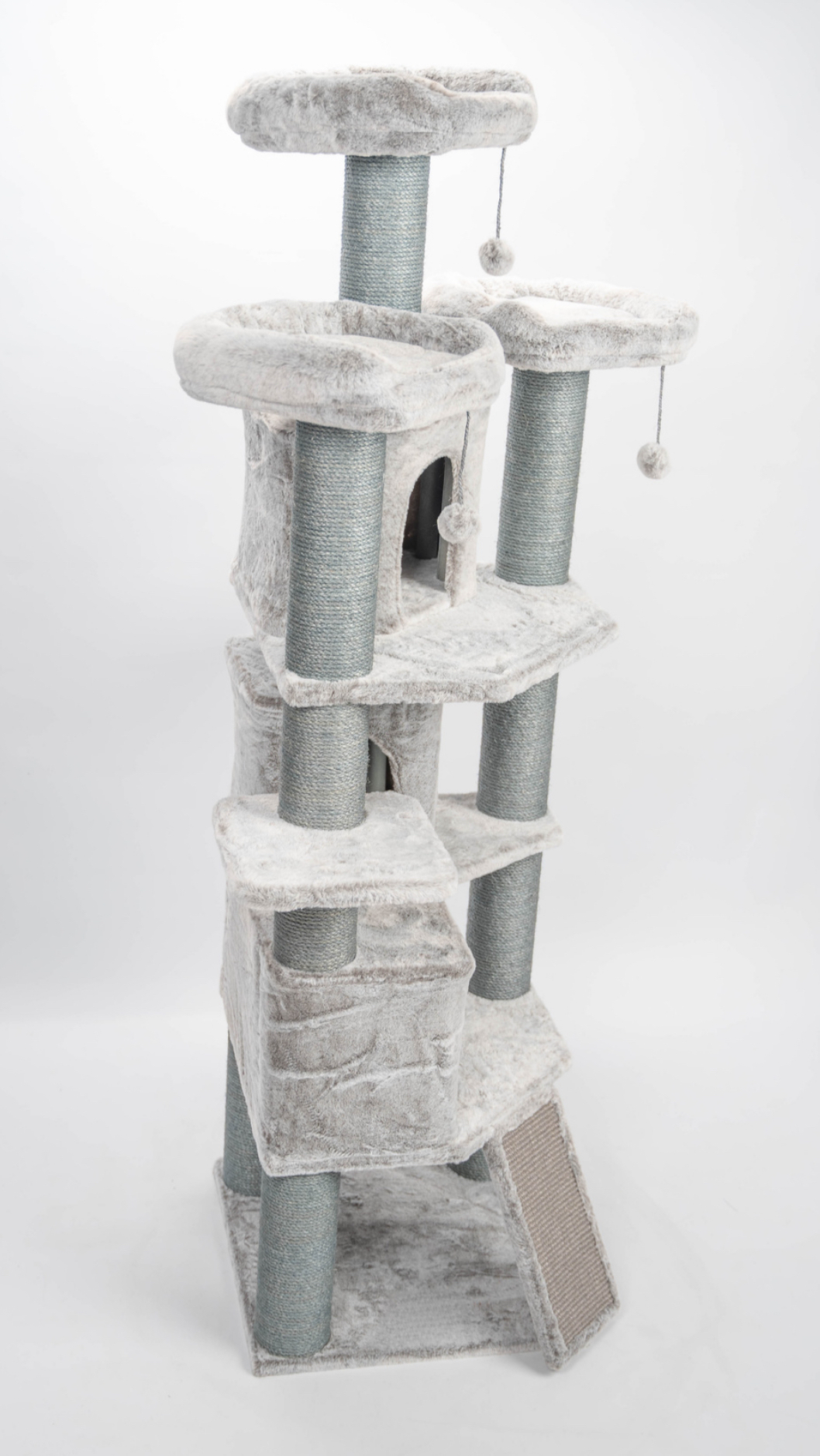 Relipet RL2285V3 Multi-Level Luxury Cat Tree Condo with Hammock & Sisal Scratching Posts – Classic Grey