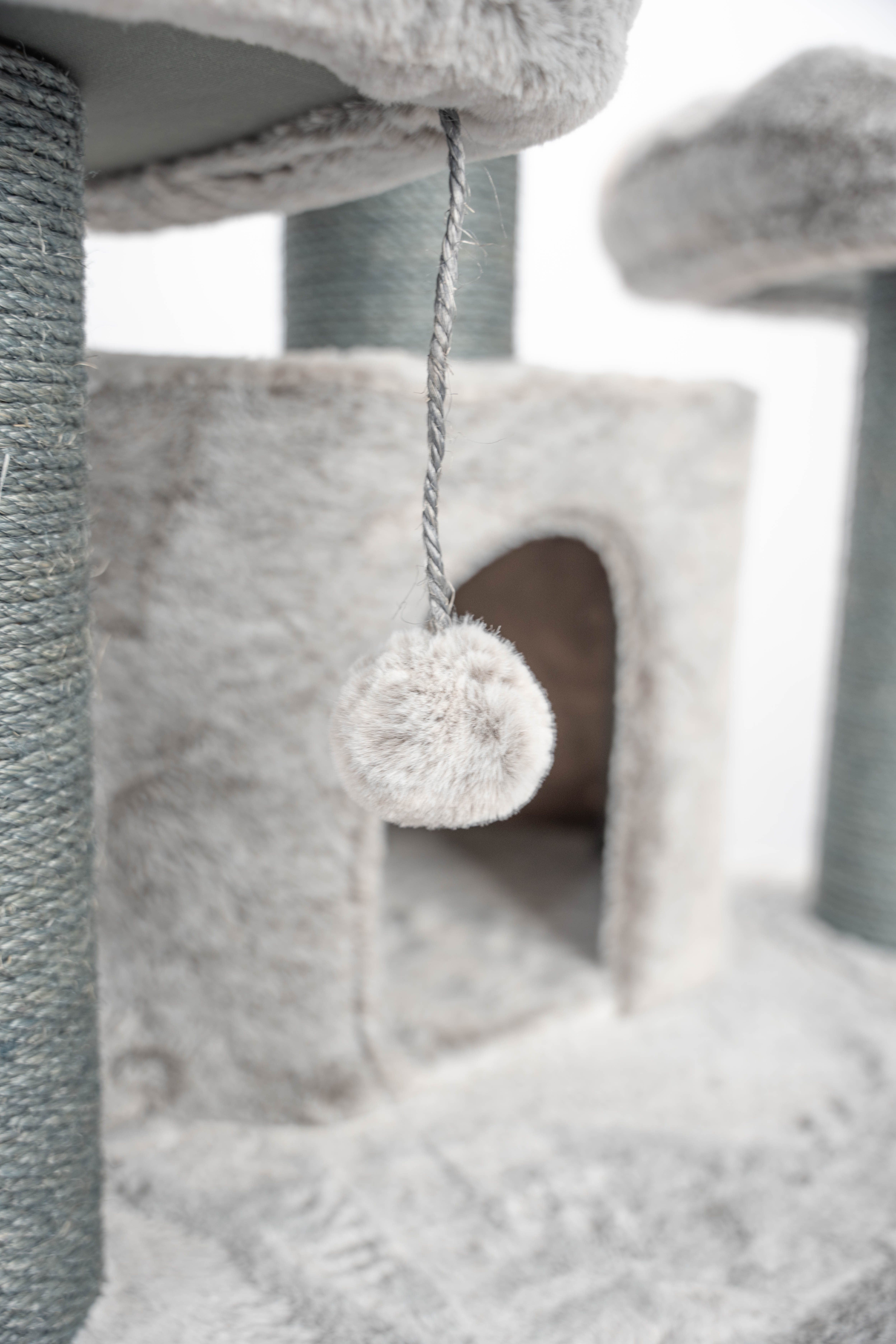 Relipet RL2285V3 Multi-Level Luxury Cat Tree Condo with Hammock & Sisal Scratching Posts – Classic Grey