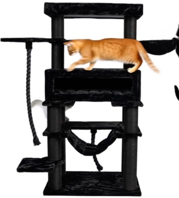 Relipet RL2523V1 Extra Large Giant Cat Tree Tower Black – Heavy Duty Activity Center for Multiple Cats & Maine Coons