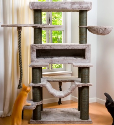 Relipet RL2523V3 Modern Grey Cat Tree – Sleek 198cm Tower for Large Breeds & Multi-Cat Homes