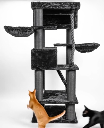 Relipet RL2524V1 200cm Giant Black Cat Tree – Heavy Duty Multi-Level Activity Center for Maine Coons & Multiple Cats