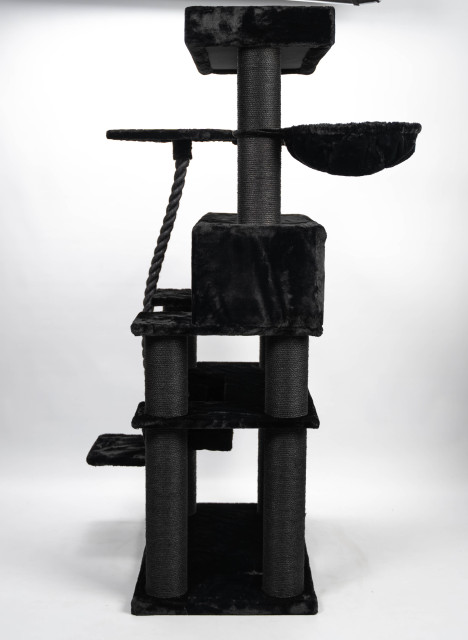 Relipet RL2523V1 Extra Large Giant Cat Tree Tower Black – Heavy Duty Activity Center for Multiple Cats & Maine Coons