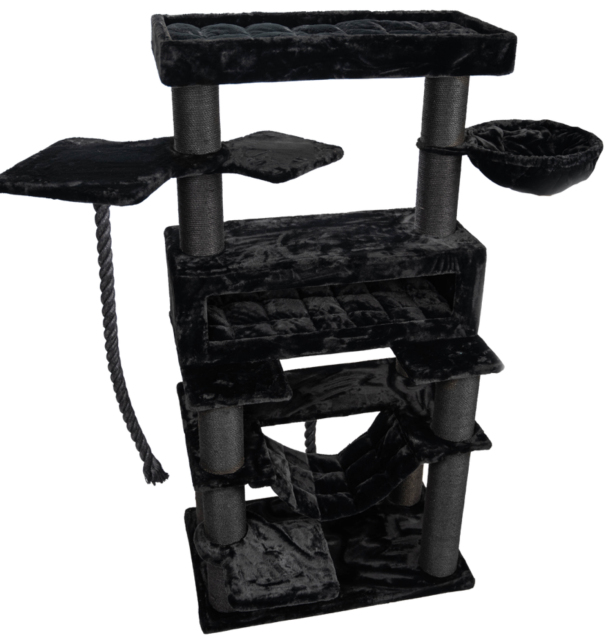 Relipet RL2523V1 Extra Large Giant Cat Tree Tower Black – Heavy Duty Activity Center for Multiple Cats & Maine Coons