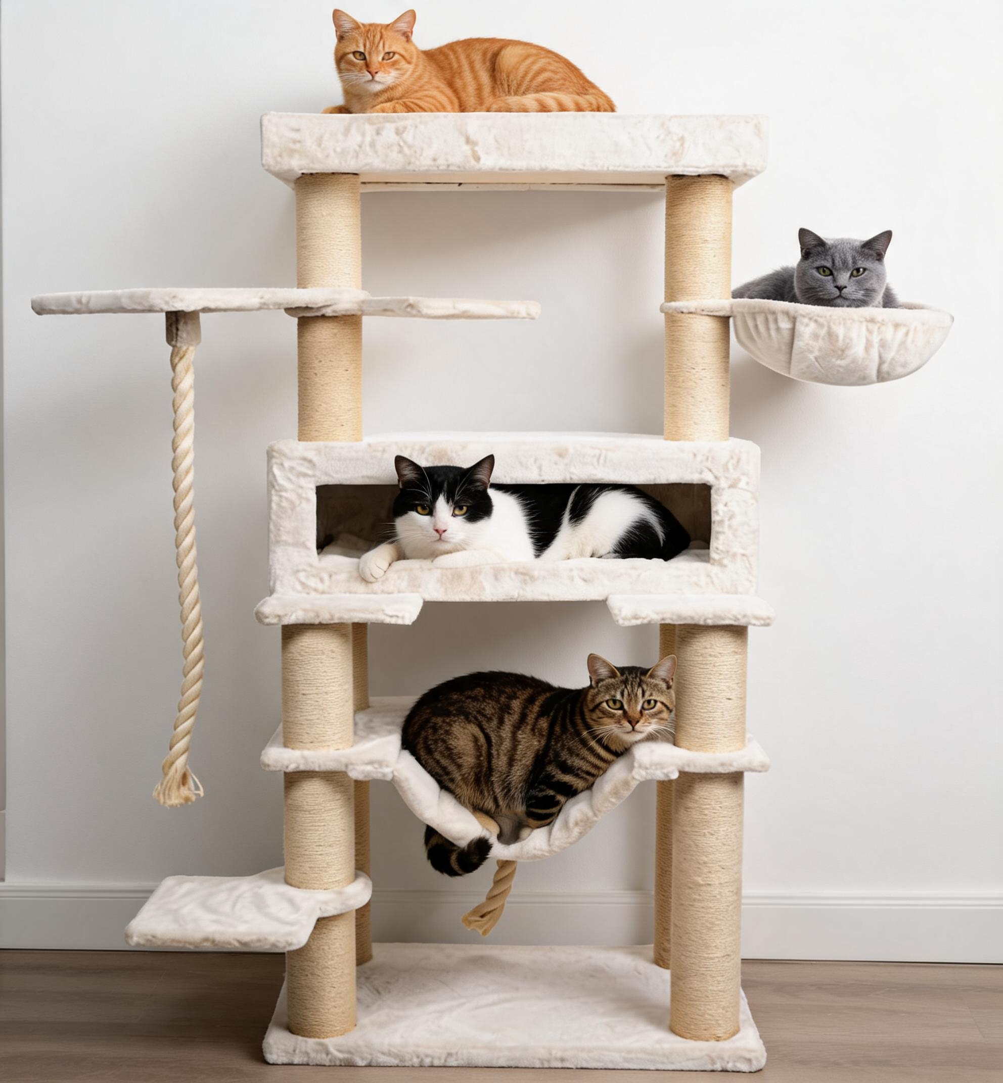 Relipet RL2523V2 Extra Large Cat Tree – Classic Beige Edition | Heavy Duty Tower for Maine Coons