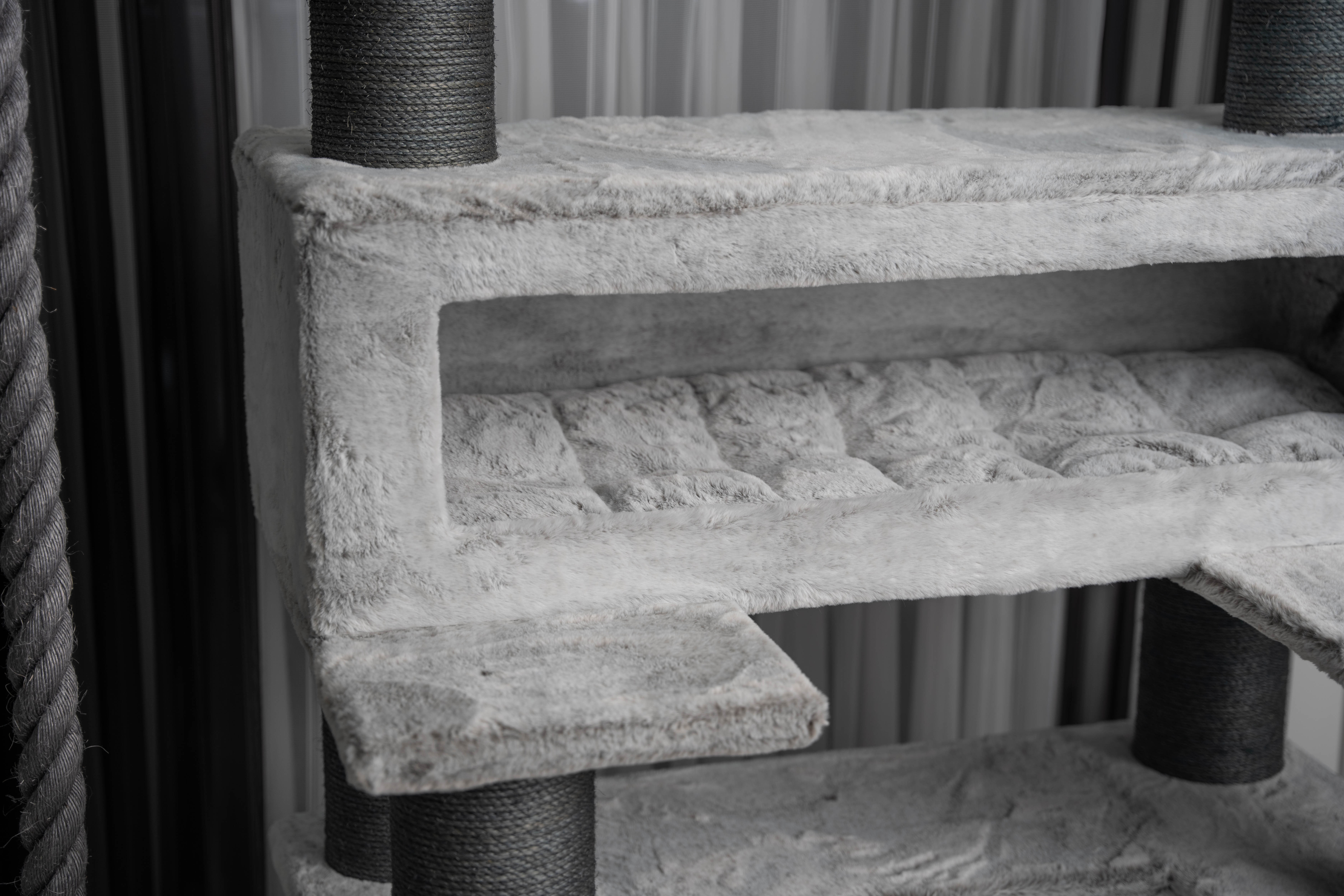 Relipet RL2523V3 Modern Grey Cat Tree – Sleek 198cm Tower for Large Breeds & Multi-Cat Homes
