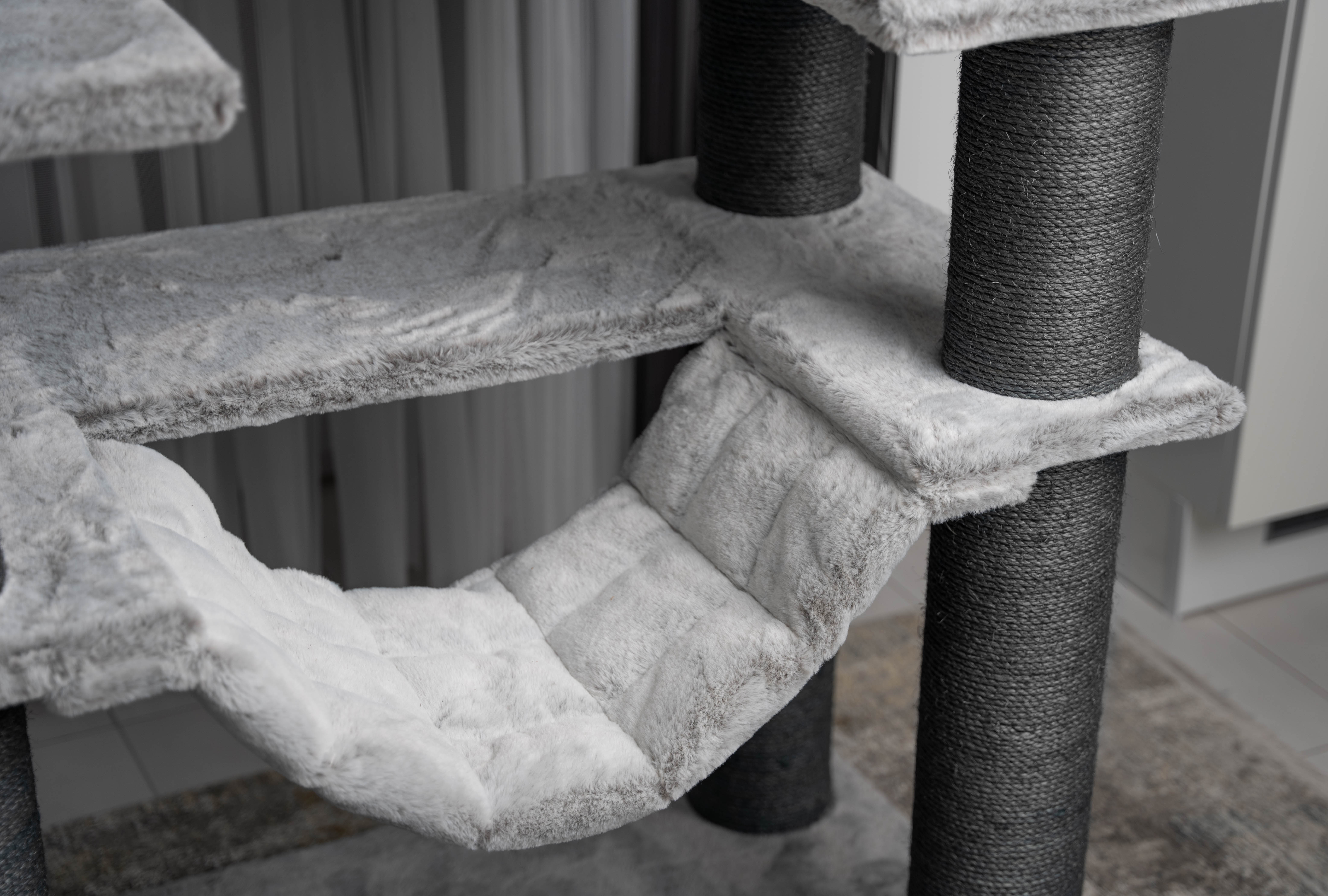 Relipet RL2523V3 Modern Grey Cat Tree – Sleek 198cm Tower for Large Breeds & Multi-Cat Homes