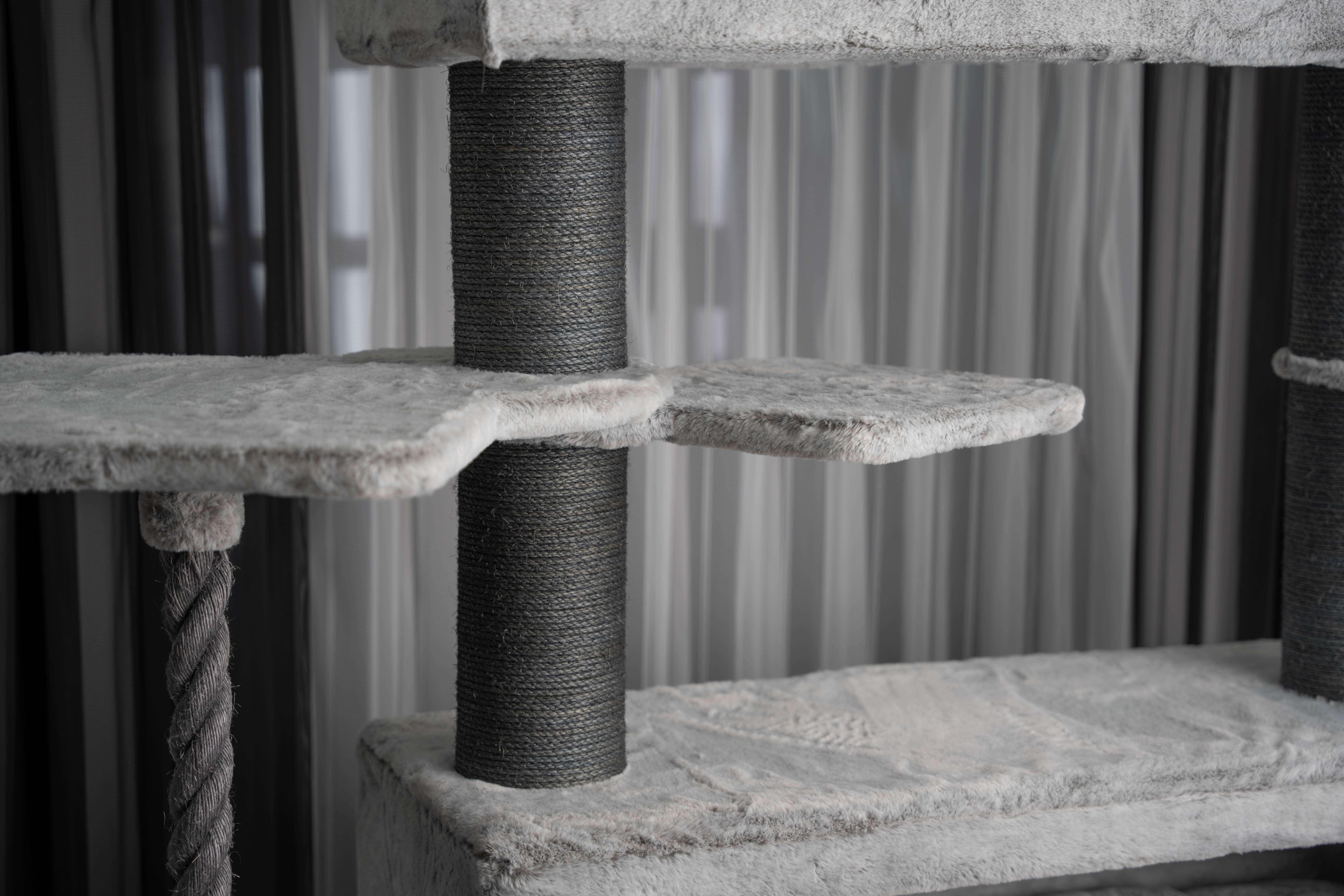 Relipet RL2523V3 Modern Grey Cat Tree – Sleek 198cm Tower for Large Breeds & Multi-Cat Homes
