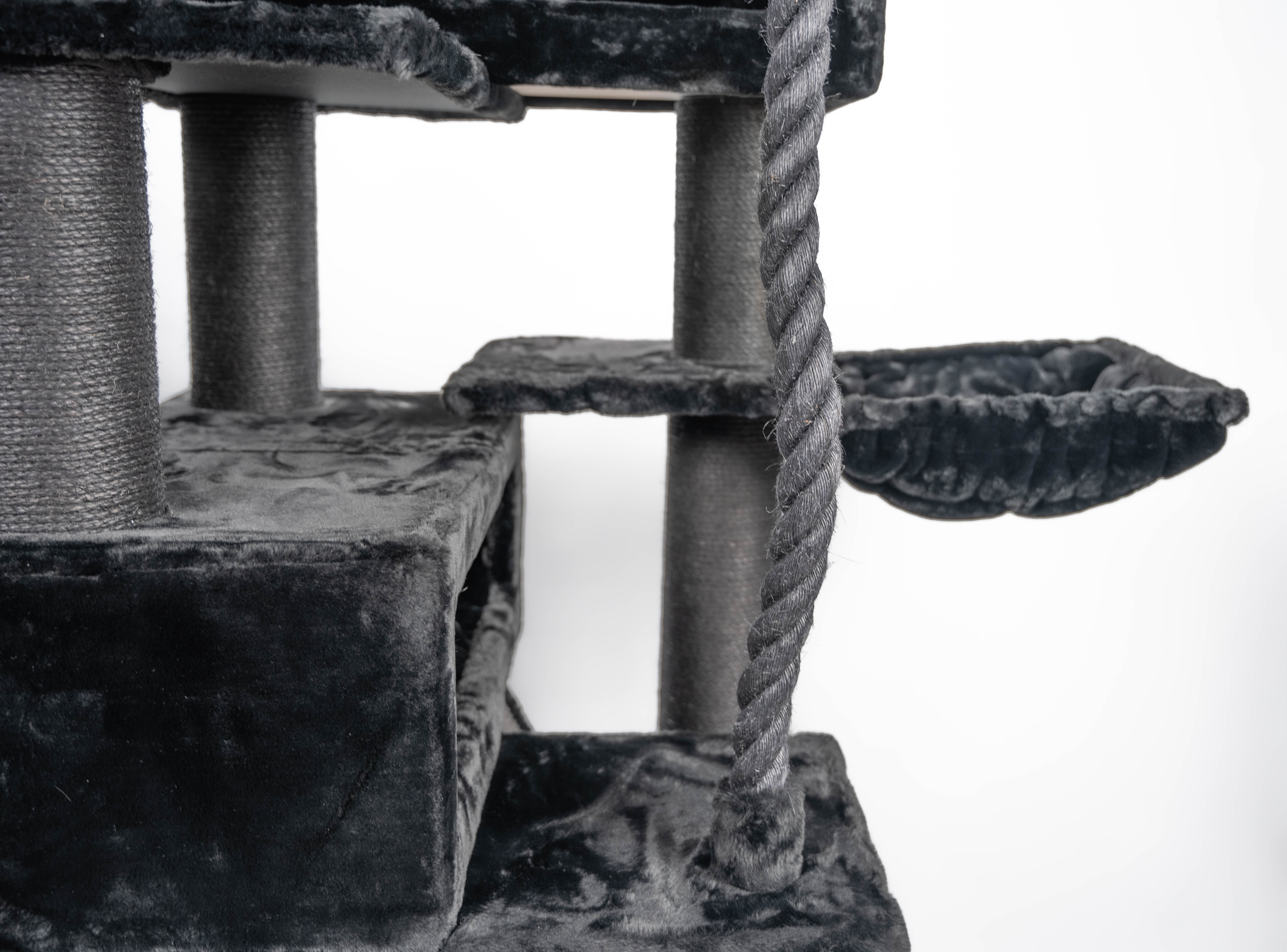 Relipet RL2524V1 200cm Giant Black Cat Tree – Heavy Duty Multi-Level Activity Center for Maine Coons & Multiple Cats