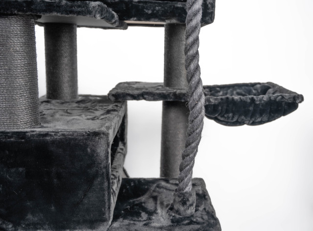 Relipet RL2524V1 200cm Giant Black Cat Tree – Heavy Duty Multi-Level Activity Center for Maine Coons & Multiple Cats