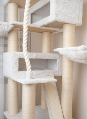 Relipet RL2524V2 200cm Tall Ultra-Large Square Cat Tree in Beige – Heavy Duty Multi-Level Activity Center for Maine Coons & Multiple Cats