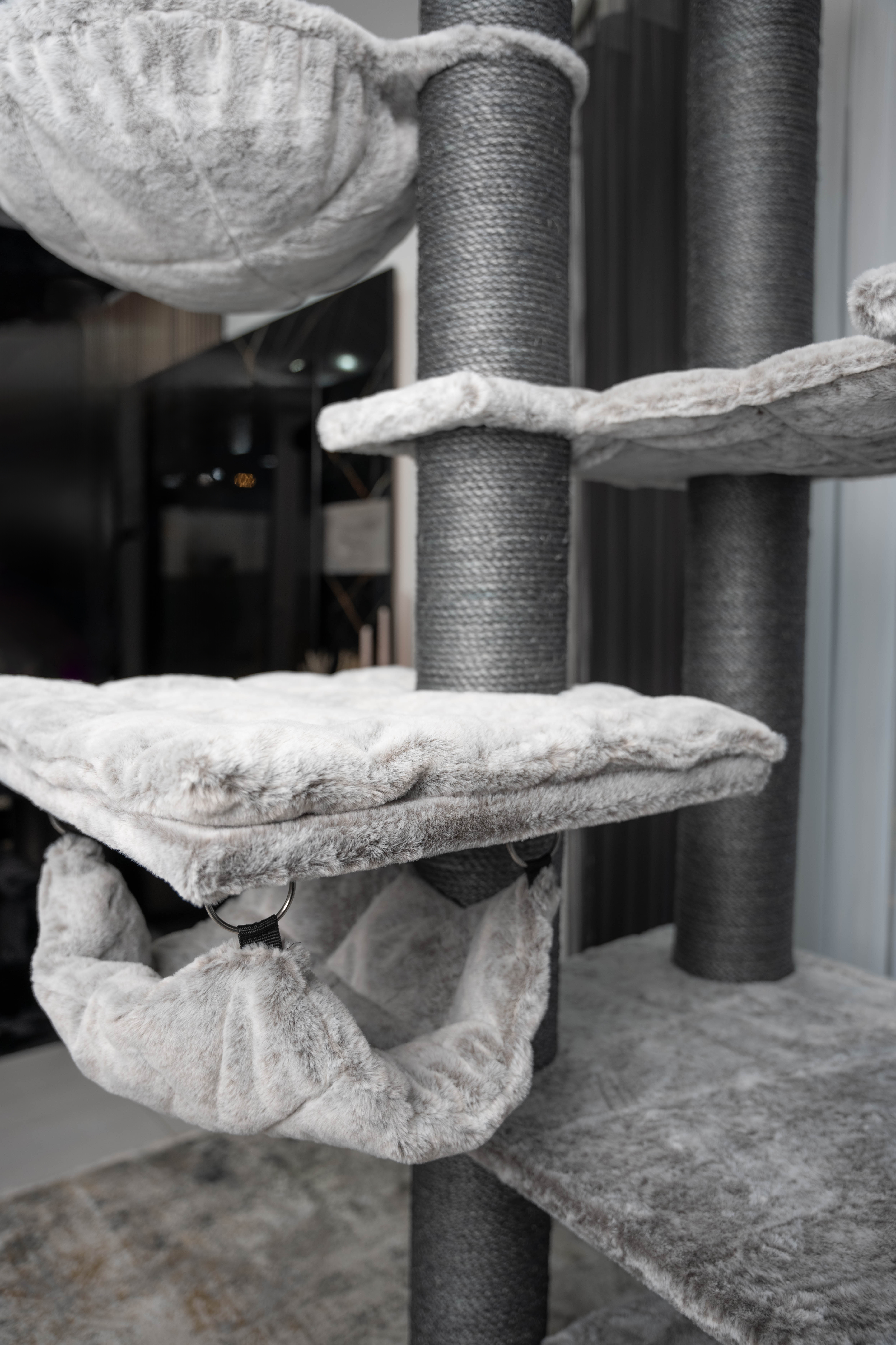 Relipet RL2525V3 197cm Large Rectangular Cat Tree in Grey – Heavy Duty Multi-Level Activity Center for Maine Coons & Multiple Cats