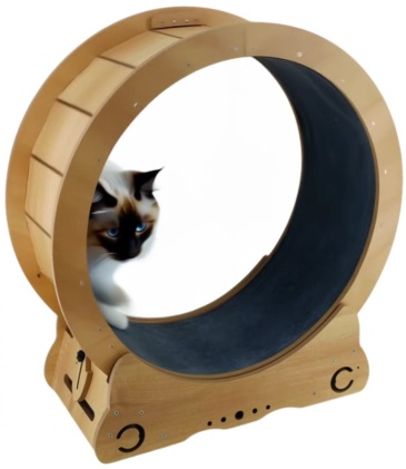 Relipet RL2634 Cat Exercise Wheel – Large 77cm Wooden Treadmill Running Wheel with Removable Carpet Mat