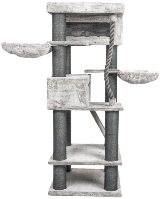 Relipet RL2524V3 Majestic Tower 200cm Multi-Level Cat Climber - Grey | Heavy Duty Multi-Level Activity Center for Maine Coons & Multiple Cats