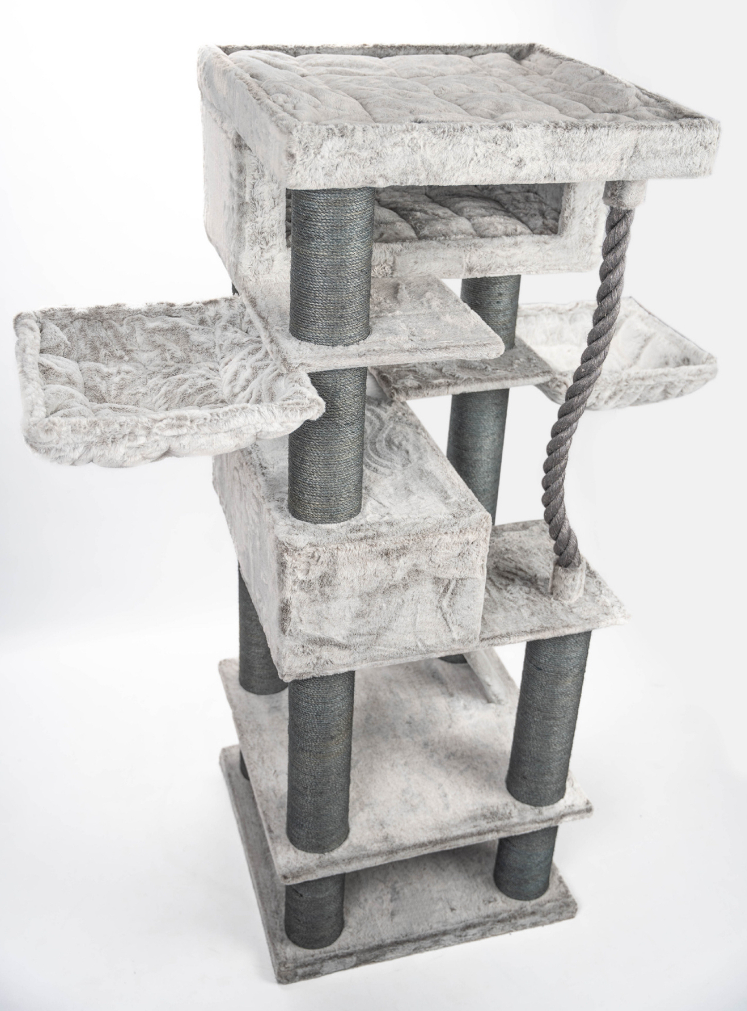 Relipet RL2524V3 Majestic Tower 200cm Multi-Level Cat Climber - Grey | Heavy Duty Multi-Level Activity Center for Maine Coons & Multiple Cats