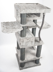 Relipet RL2524V3 Majestic Tower 200cm Multi-Level Cat Climber - Grey | Heavy Duty Multi-Level Activity Center for Maine Coons & Multiple Cats