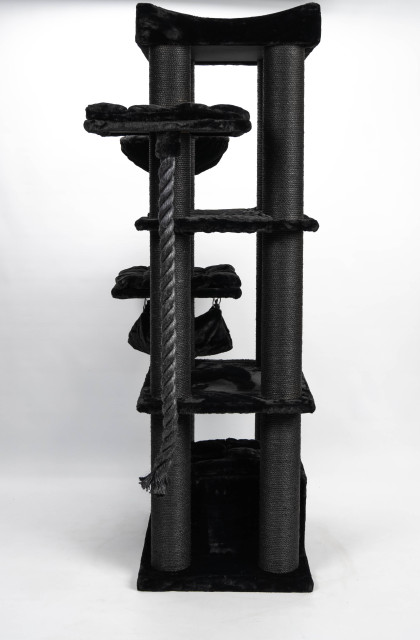 Relipet RL2525V1 Cat Activity Center In Black – Heavy Duty 197cm Cat Tree for Multiple Large Cats