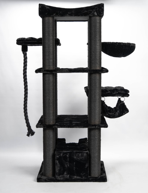 Relipet RL2525V1 Cat Activity Center In Black – Heavy Duty 197cm Cat Tree for Multiple Large Cats