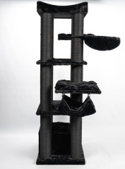 Relipet RL2525V1 Cat Activity Center In Black – Heavy Duty 197cm Cat Tree for Multiple Large Cats