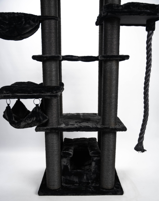 Relipet RL2525V1 Cat Activity Center In Black – Heavy Duty 197cm Cat Tree for Multiple Large Cats