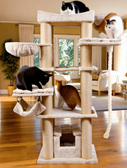 Relipet RL2525V2 197cm Large Rectangular Cat Tree in Beige – Heavy Duty Multi-Level Activity Center for Maine Coons & Multiple Cats