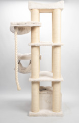 Relipet RL2525V2 197cm Large Rectangular Cat Tree in Beige – Heavy Duty Multi-Level Activity Center for Maine Coons & Multiple Cats