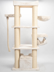 Relipet RL2525V2 197cm Large Rectangular Cat Tree in Beige – Heavy Duty Multi-Level Activity Center for Maine Coons & Multiple Cats