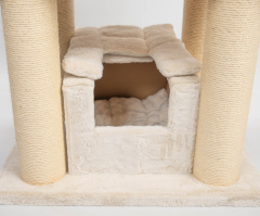 Relipet RL2525V2 197cm Large Rectangular Cat Tree in Beige – Heavy Duty Multi-Level Activity Center for Maine Coons & Multiple Cats