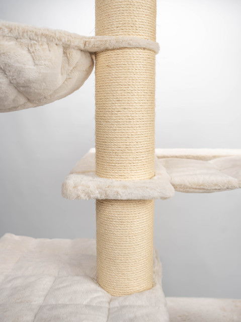 Relipet RL2525V2 197cm Large Rectangular Cat Tree in Beige – Heavy Duty Multi-Level Activity Center for Maine Coons & Multiple Cats